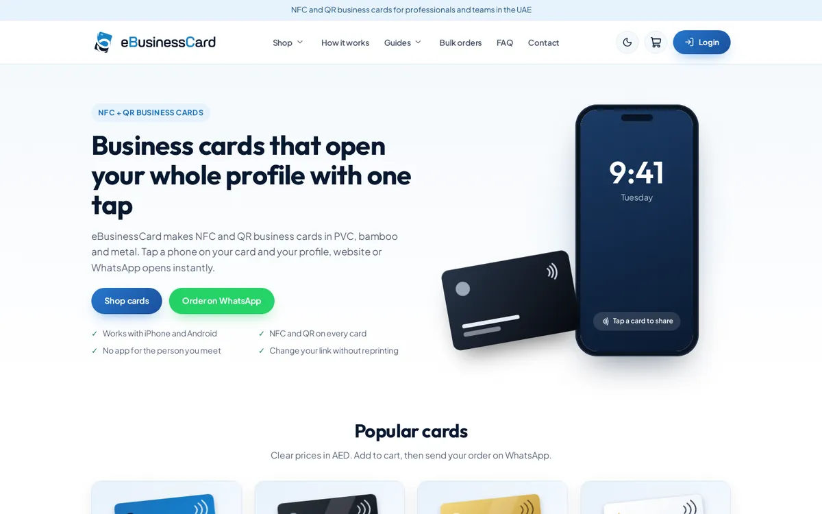 eBusinessCard website