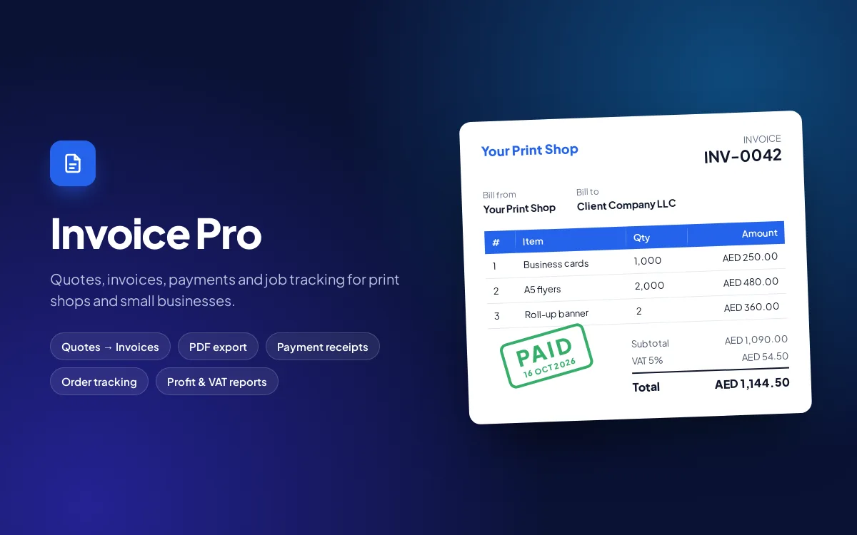 Invoice Pro website